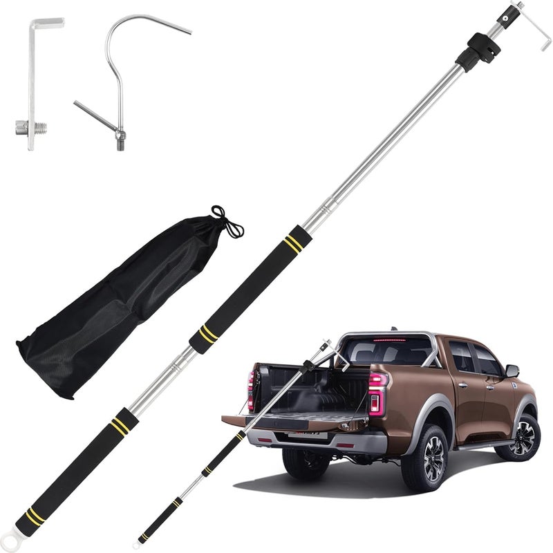 UEGHNS Truck Bed Cargo Retrieval Hook, Cargo Grabber Reach Retriever Tool Adjustable 34-74inch wear-Resistant complimentary Storage Bag Professional Truck Bed Reach Tool Convenient and efficient Pickup - Image 1